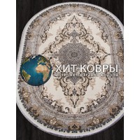 Иранский ковер Kashan 752084 Крем овал